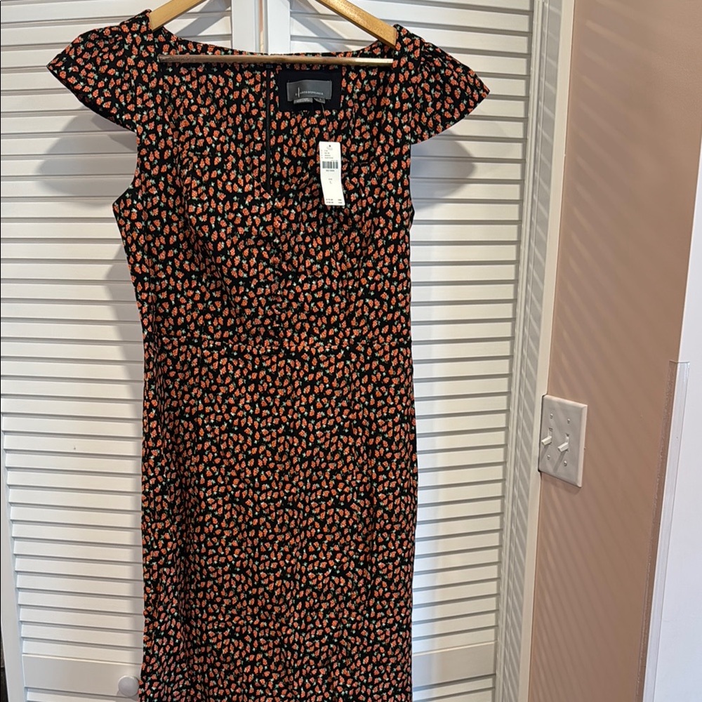 Black and Orange Floral Dress